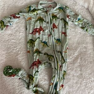 Posh Peanut Dinosaur Print Kids Footie Pajama - Multicolor